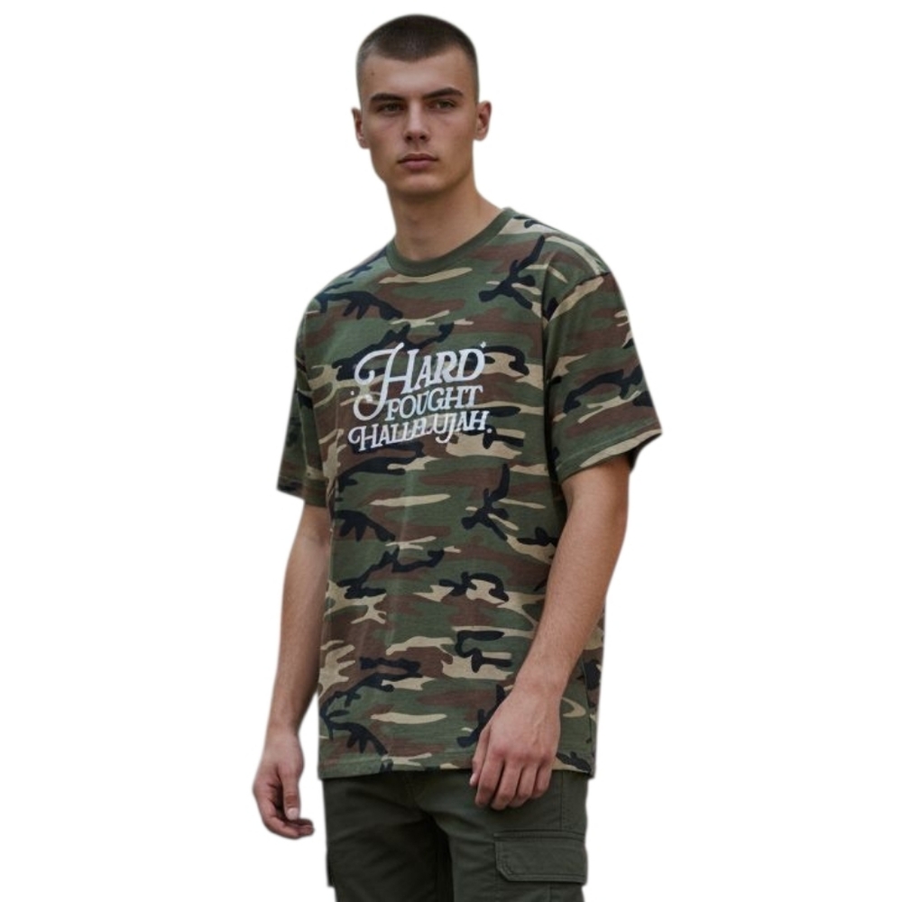 Hard Fought Hallelujah Camouflage Men's T-Shirt
